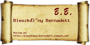 Bleszkány Bernadett névjegykártya